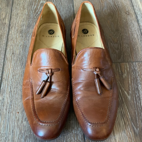 H London mens brown leather penny loafer size 12 - Picture 3 of 6